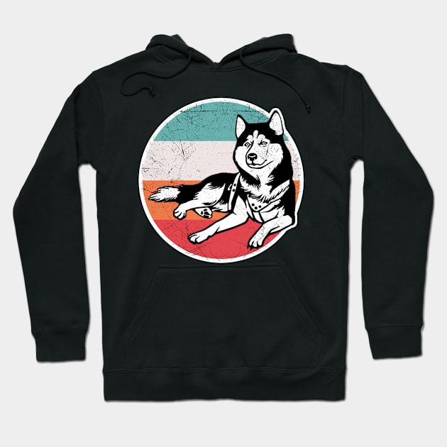 Vintage Retro Siberian Husky Hoodie by aaltadel